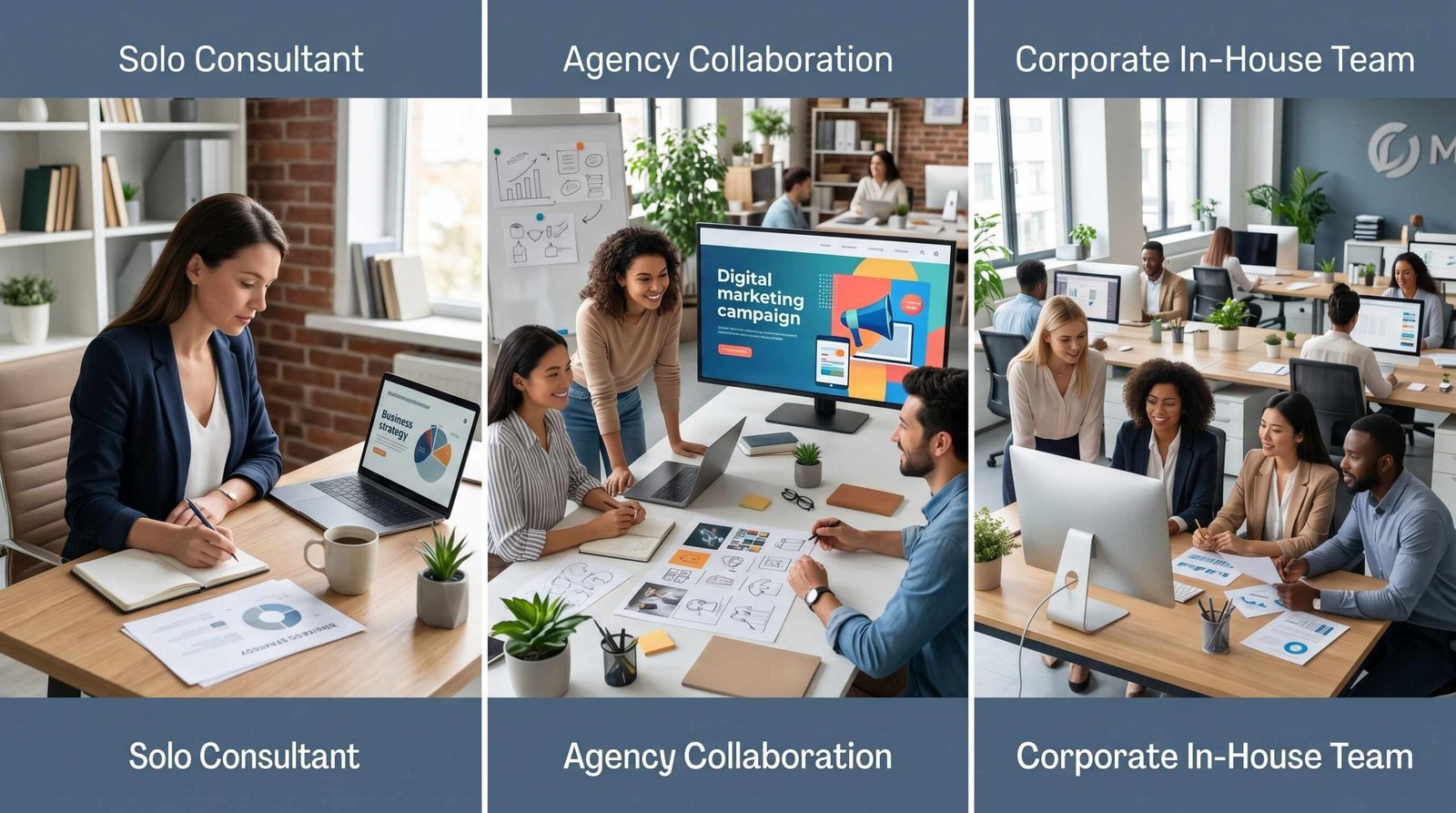 [ALT: comparison chart showing content marketing consultant versus agency versus in-house team cost and flexibility tradeoffs]